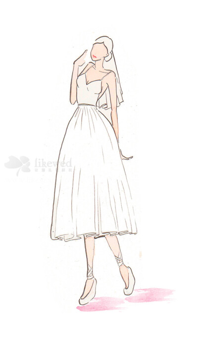 【时尚婚纱手绘】黑白线条勾勒的岂止是白纱 婚纱礼服 服饰风尚 素材