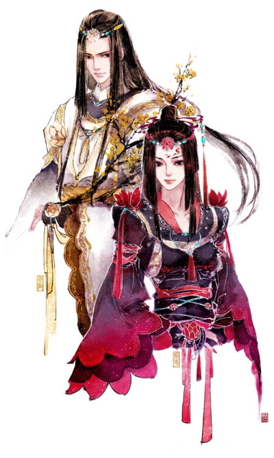 伊吹五月 古风 原创 剑三 万花 手绘 插画