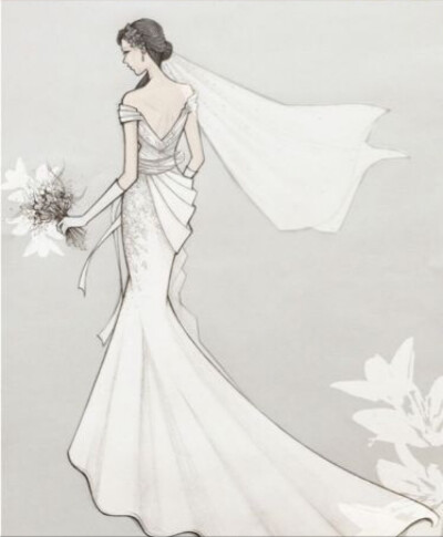 评论  【简单黑白·线条的魅力】 时装设计手稿 手绘 铅笔画 婚纱 0