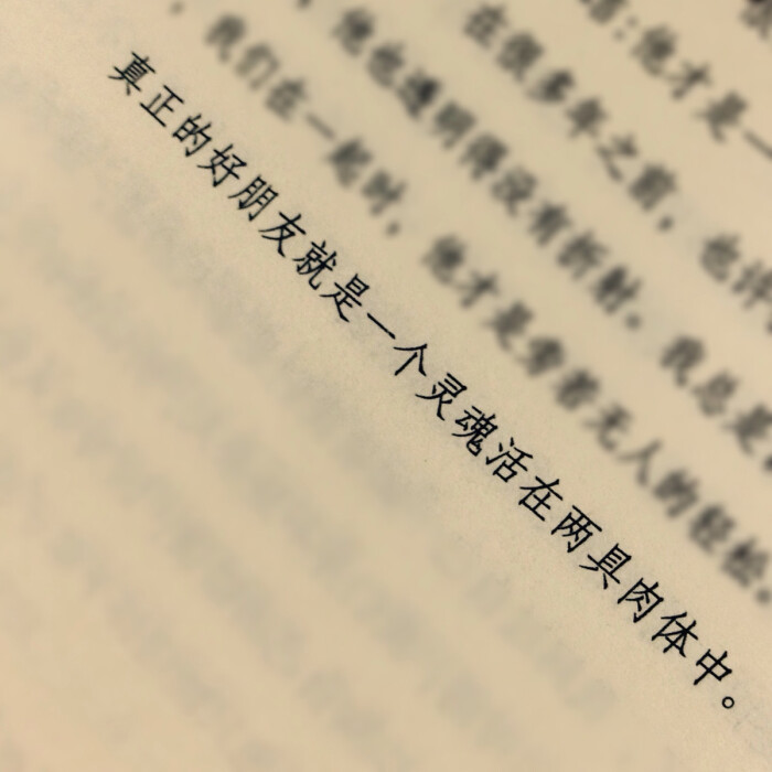 真正的好朋友就是一个灵魂活在两个肉体中.