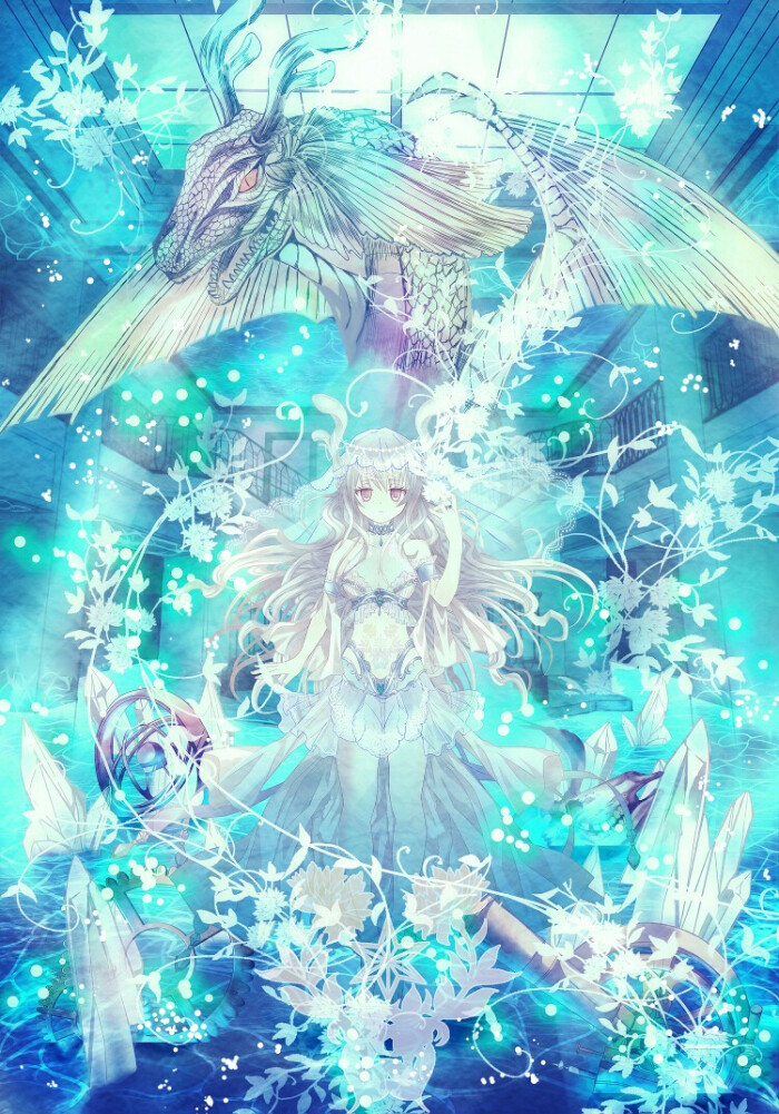蓝色 冷色系 唯美 二次元 漫画 p站