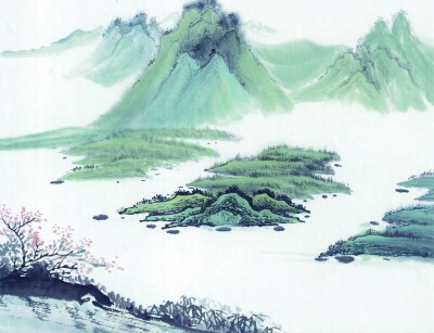 中国水墨画之青山绿水情