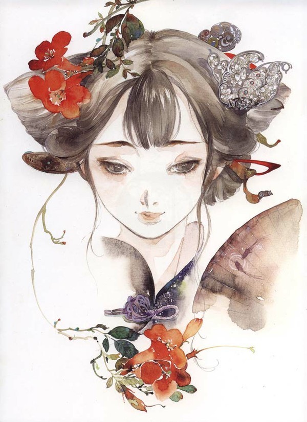 铅笔 彩铅 彩色 可爱 插画 艺术 动漫(画) 黑白 植物 建筑 绘画 古风