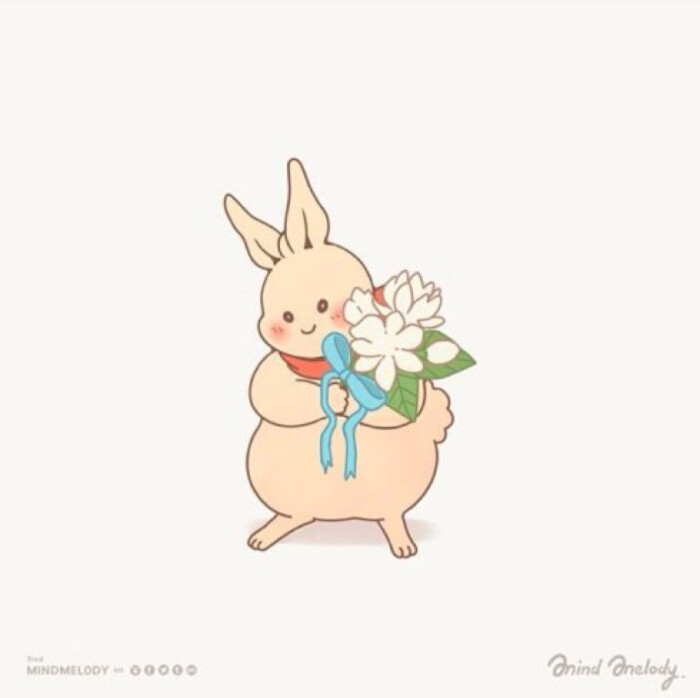 泰国插画师mindmelody,韩国插画师chicaloca 泰国插画师mindmelody的萌兔子