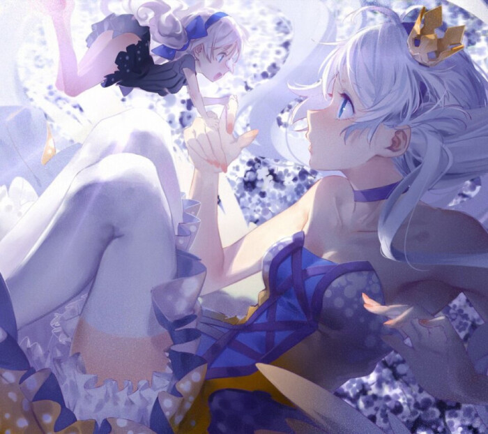 蓝色 冷色系 唯美 二次元 漫画 p站 少女 插画 崩坏学园