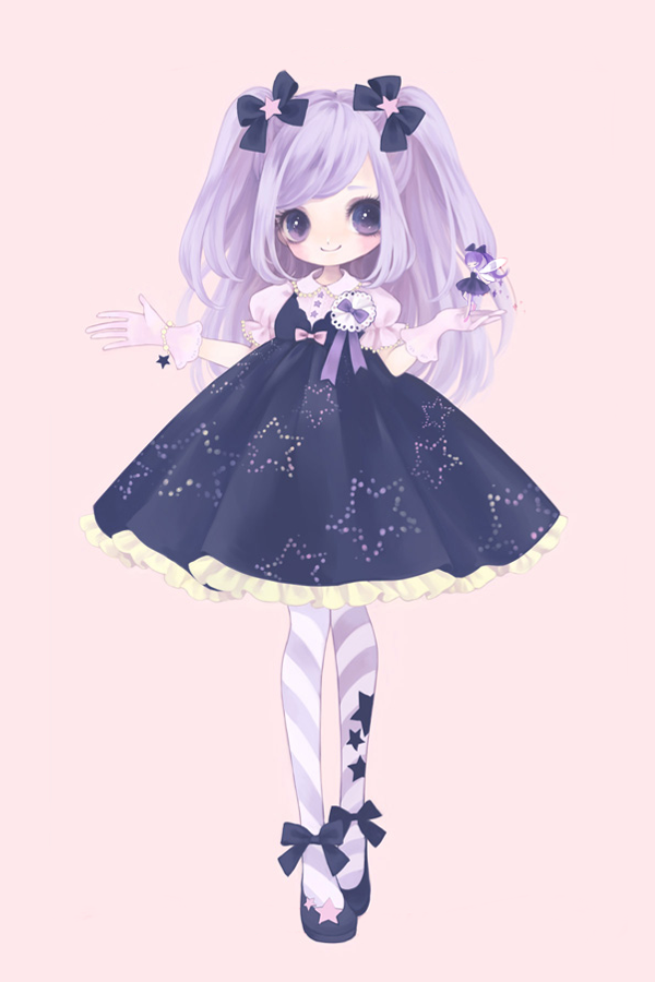 萌妹子 大眼睛 插画 二次元 软 人设 美少女