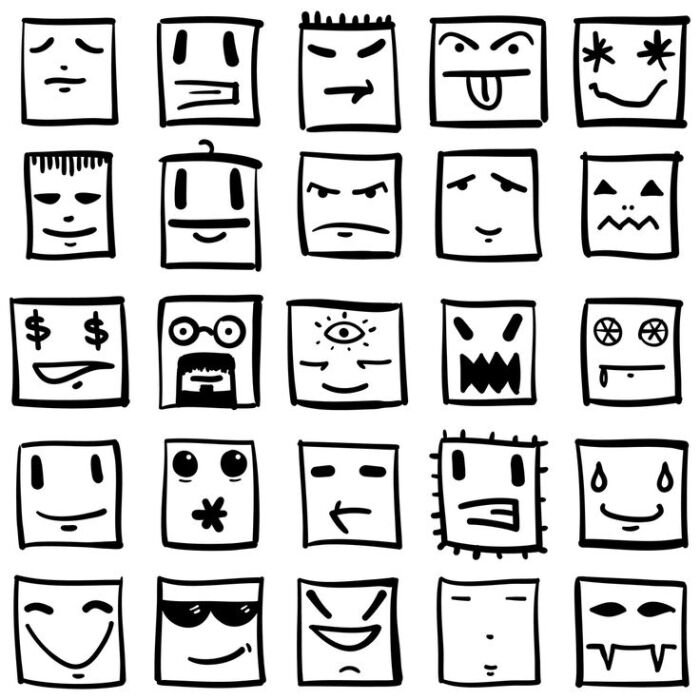 [cp]【手绘手帐漫画素材】#资源分享# 各种脸各种表情的#简笔画#&
