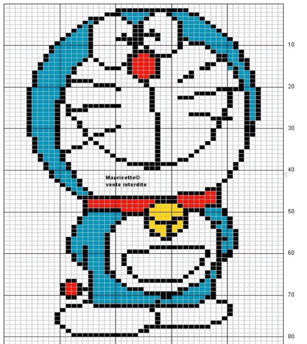 哆啦a梦 机器猫 拼拼豆豆 拼豆图纸～diy