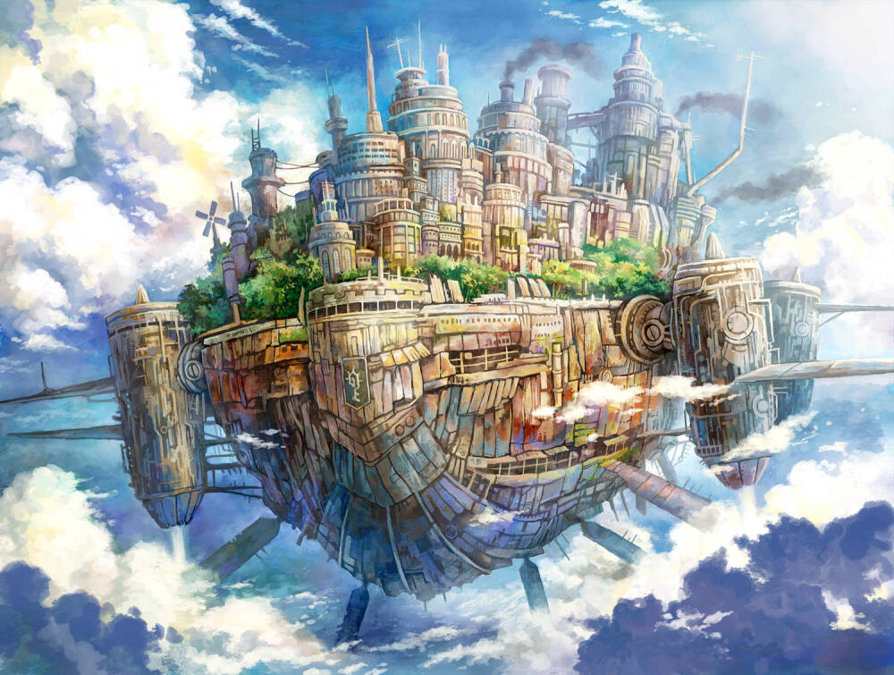 二次元 场景 插画师けみ猫笔下的马车,城堡,海中花园,森林王国,不夜城