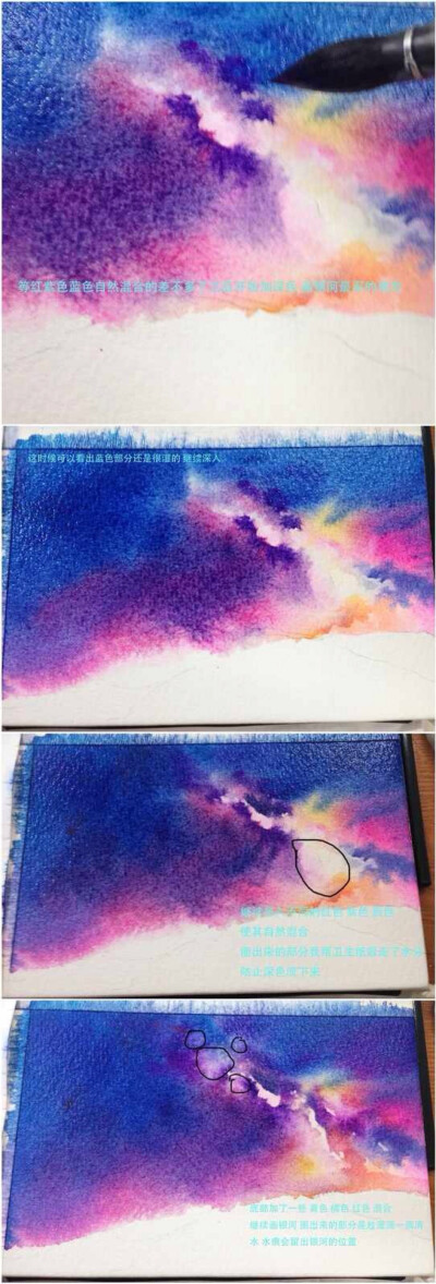 水粉画教程星空