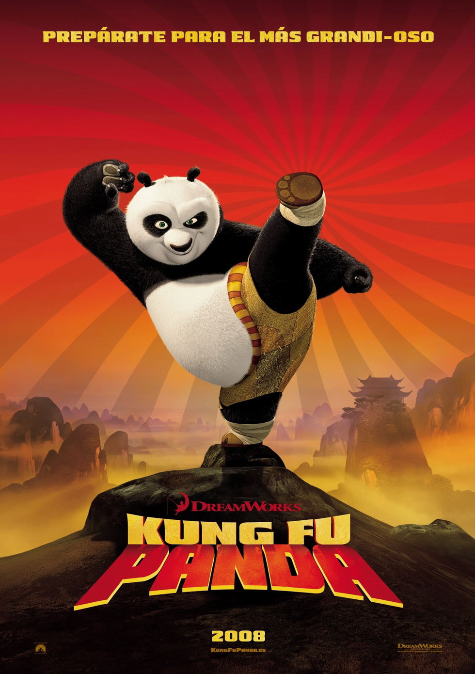 功夫熊猫 是一部以中国功夫为主题的美国动作喜剧电影,影片以中国古代
