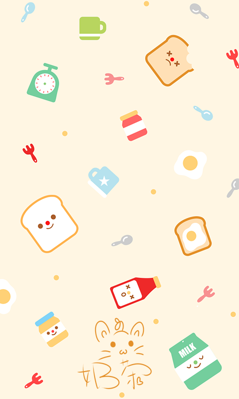 iphone壁纸 萌物 可爱 背景 套图 韩系 插画 素材╯з 麽麽