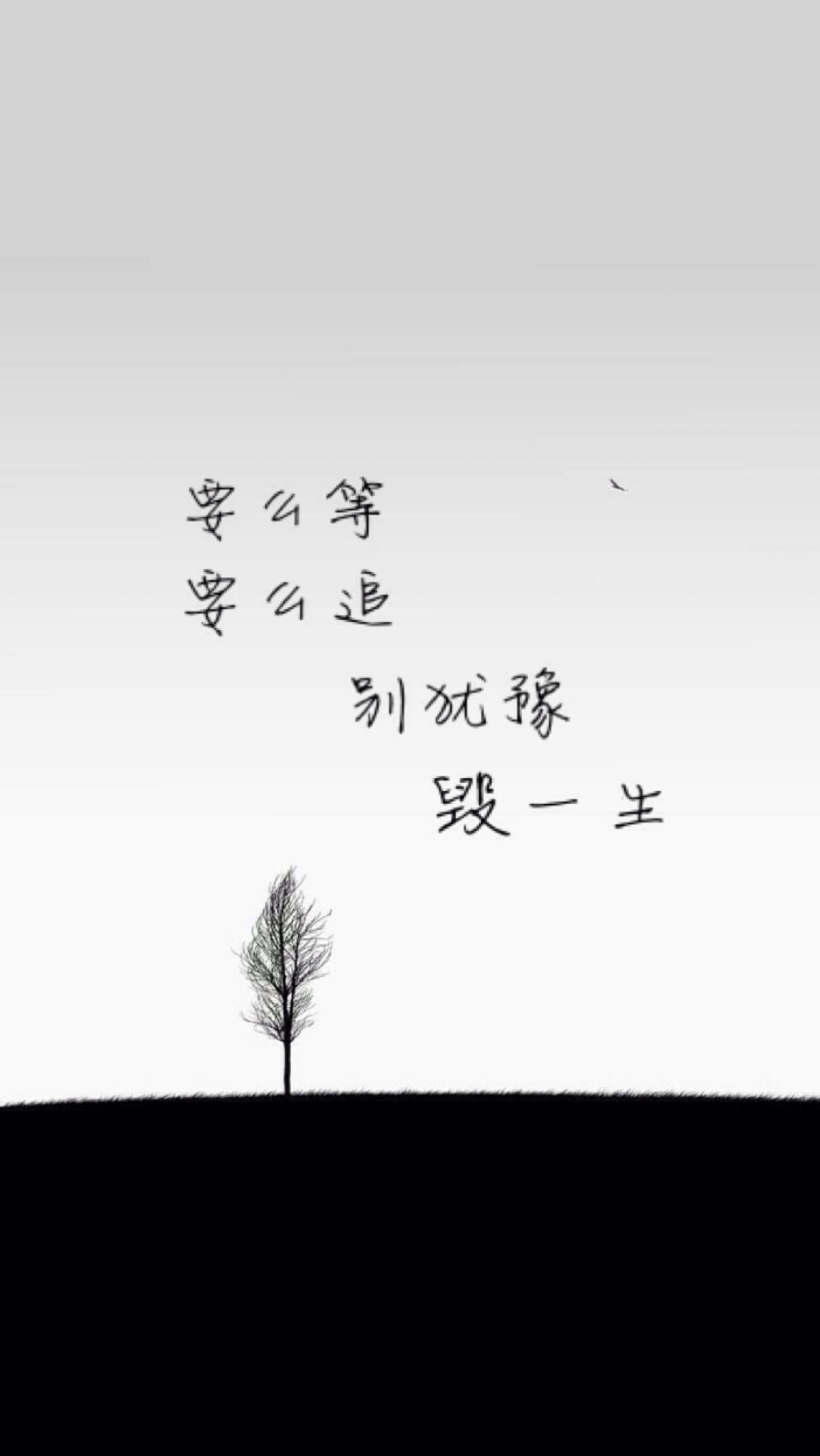 别犹豫 毁一生 文字图片 壁纸 iphone5壁纸 自制 原创