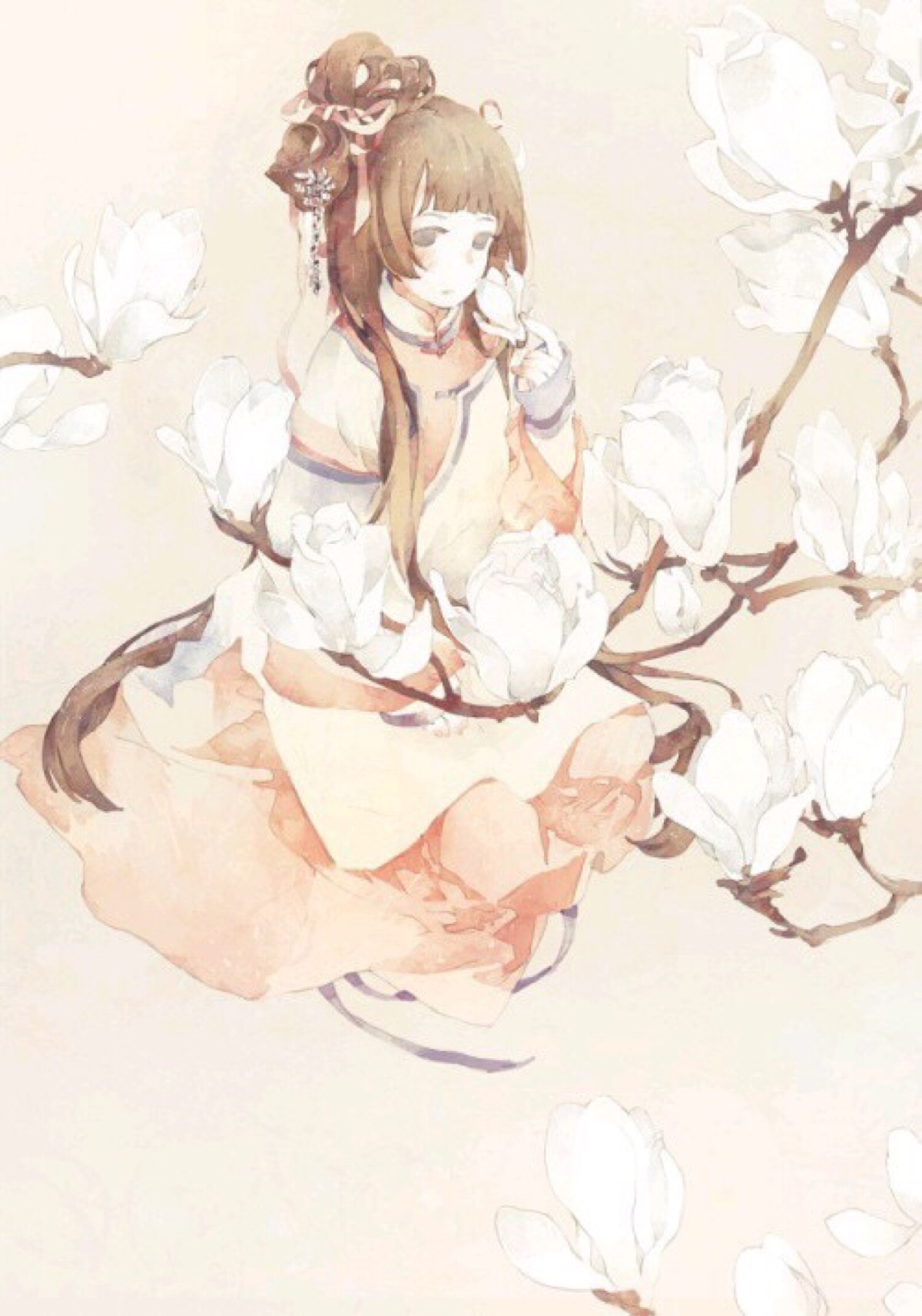 古风 水彩 唯美 插图