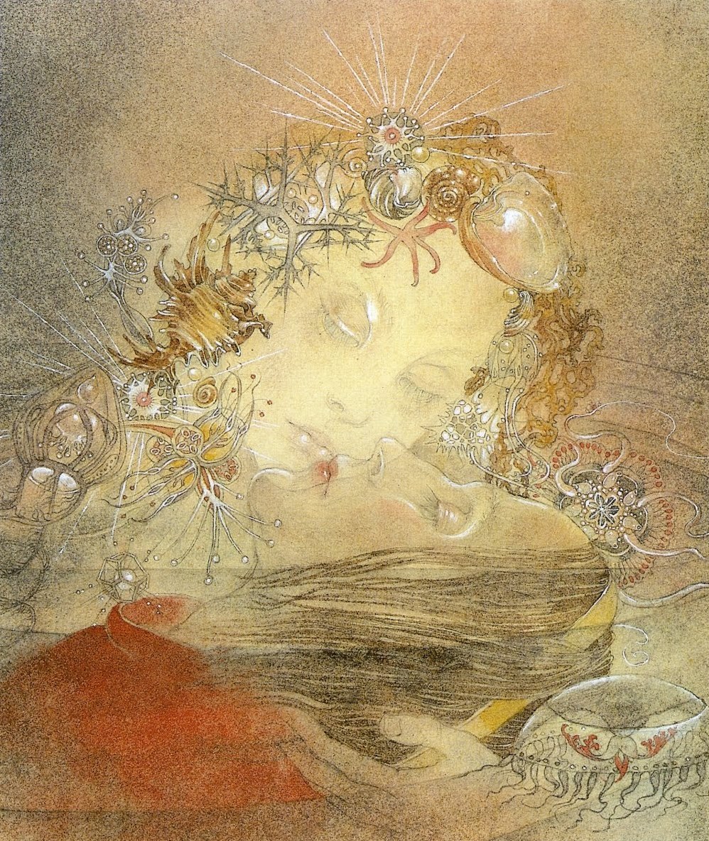 1953年艺术家sulamith wulfing为安徒生著名的童话《小美人鱼》绘制的