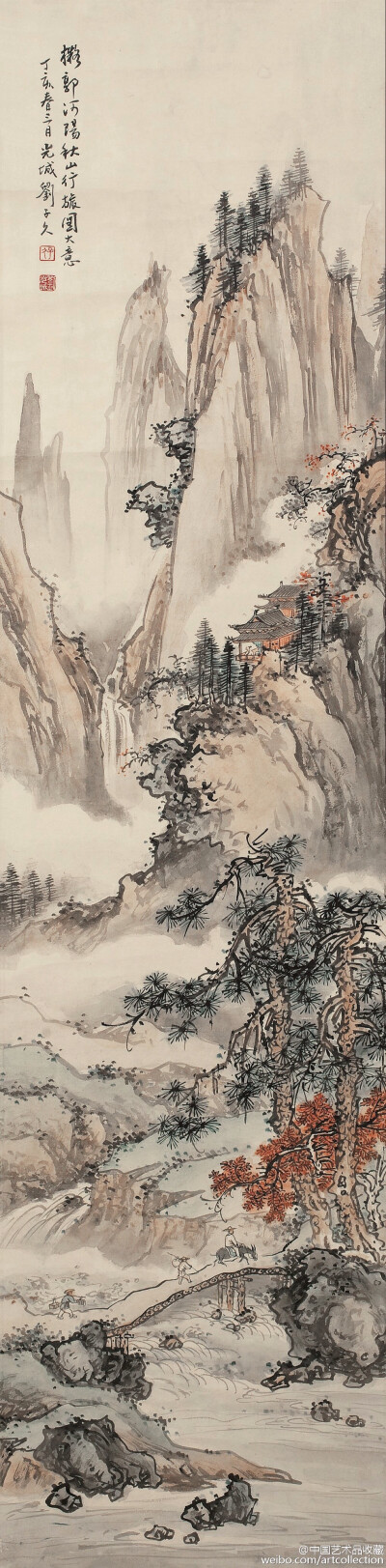 刘子久《画山水】刘子久(1891—1975)的国画作品章法谨严,笔墨