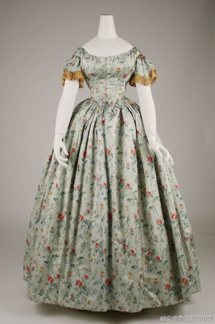 vintage dress,欧洲18世纪古董长裙