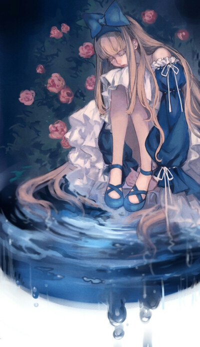 【 blue- cool tone 】蓝色 冷色系 p站 二次元 动漫 插画 手绘 壁纸