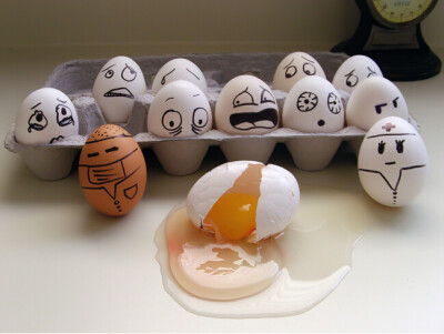 鸡蛋害怕的可爱表情