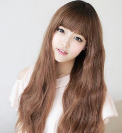 女生小清新长卷发
