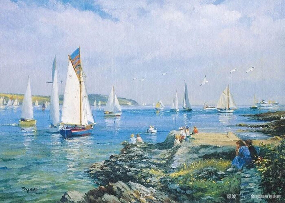 英国艺术家泰德teddyer海边油画风景欣赏