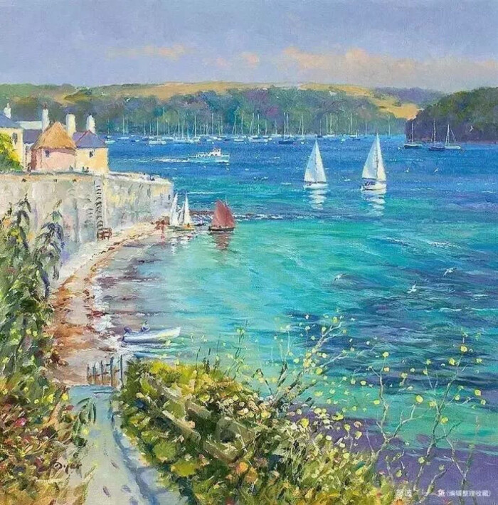英国艺术家泰德 ted dyer海边油画风景欣赏