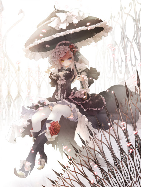 插画 人物 萝莉 洋服 洛丽塔 洋装 哥特 ぜろきち [pixiv]