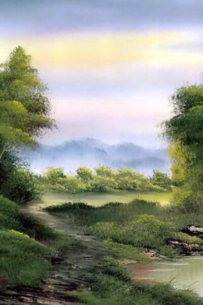 水彩 手绘 清新自然风景画 自然景观 山水 唯美壁纸