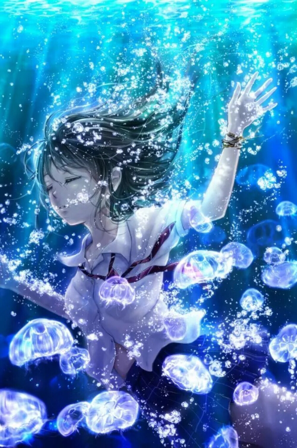 二次元 坠 美美的 卡通 插画 动漫 场景 手机 壁纸 电脑 桌面 美图