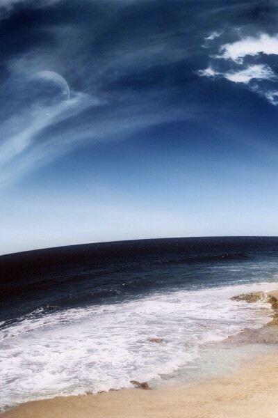 蓝天碧水 沙滩 海洋 海水 自然风光 美图 宁静 唯美壁纸 iphone 手机
