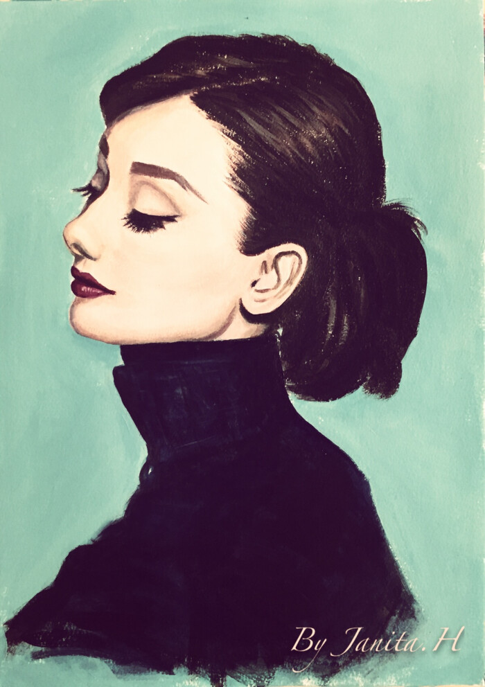 奥黛丽·赫本(audrey hepburn)——我的丙烯画系列