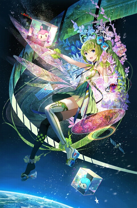 插画 手绘 p站 画集 同人 原创 人物 封面 卡通 q版 科幻 少女 藤原