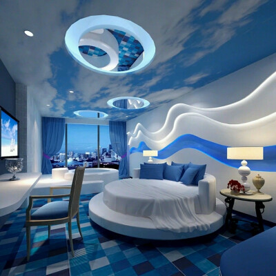 梦幻蓝色卧室