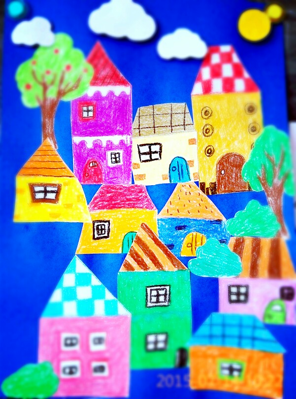 琳琳的原创儿童画…我们一起来盖房子吧