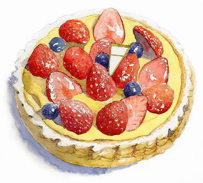 手绘水彩 美食艺术 甜食食物 甜点下午茶 甜品控 插图插画 涂鸦绘图
