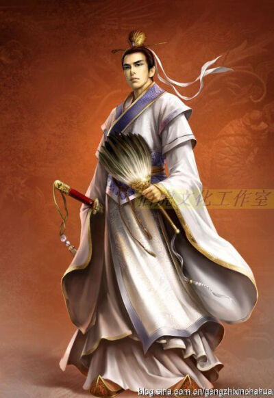 妖孽 美男 汉服 手绘 中国风 翩翩君子 水粉 古风 复古 临江仙 儒士