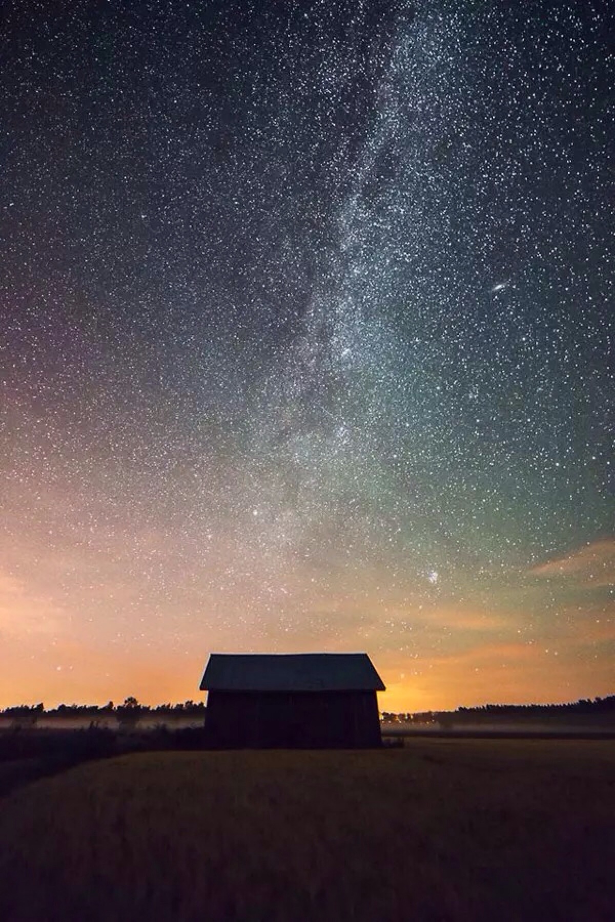 唯美星空 夜景 夜空 星光 房屋 自然风景 iphone手机壁纸 唯美壁纸