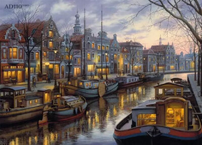 【俄罗斯画家 evgeny lushpin 俄罗斯夜景超写实画作】他于1966年11月