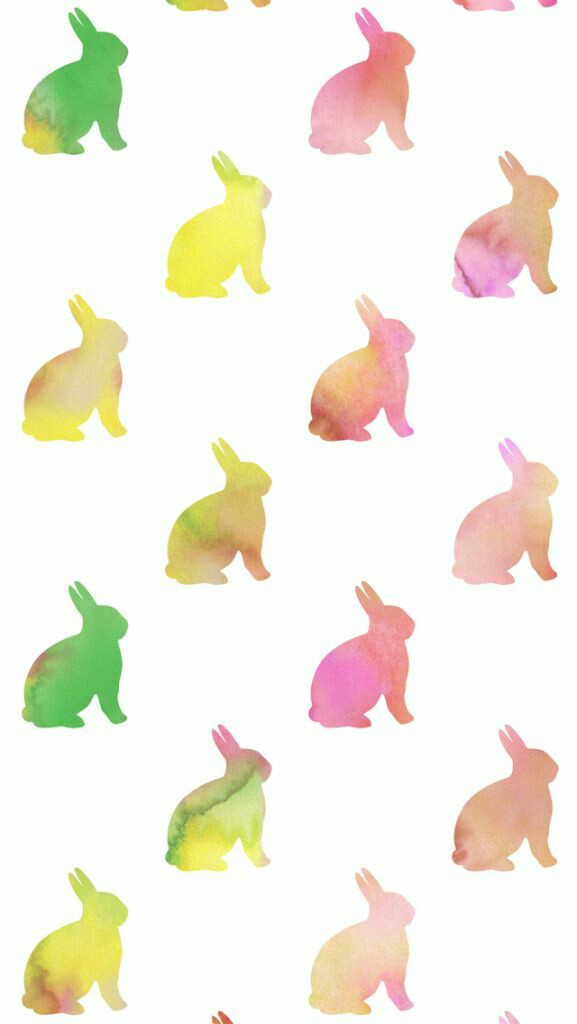 彩色淡雅小兔子平铺壁纸锁屏壁纸
