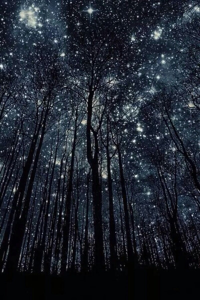 暗夜星空 水彩