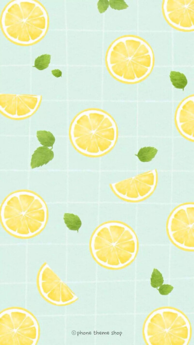 夏日小清新壁纸.柠檬,薄荷绿,夏日