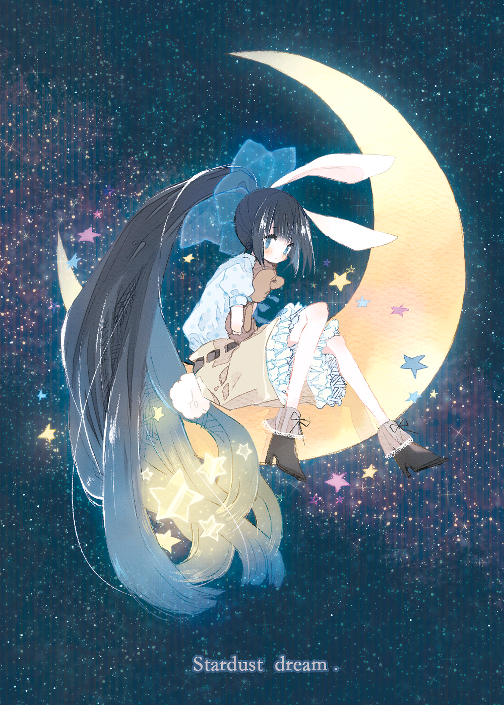 兔耳 女孩ˇ星空 月亮