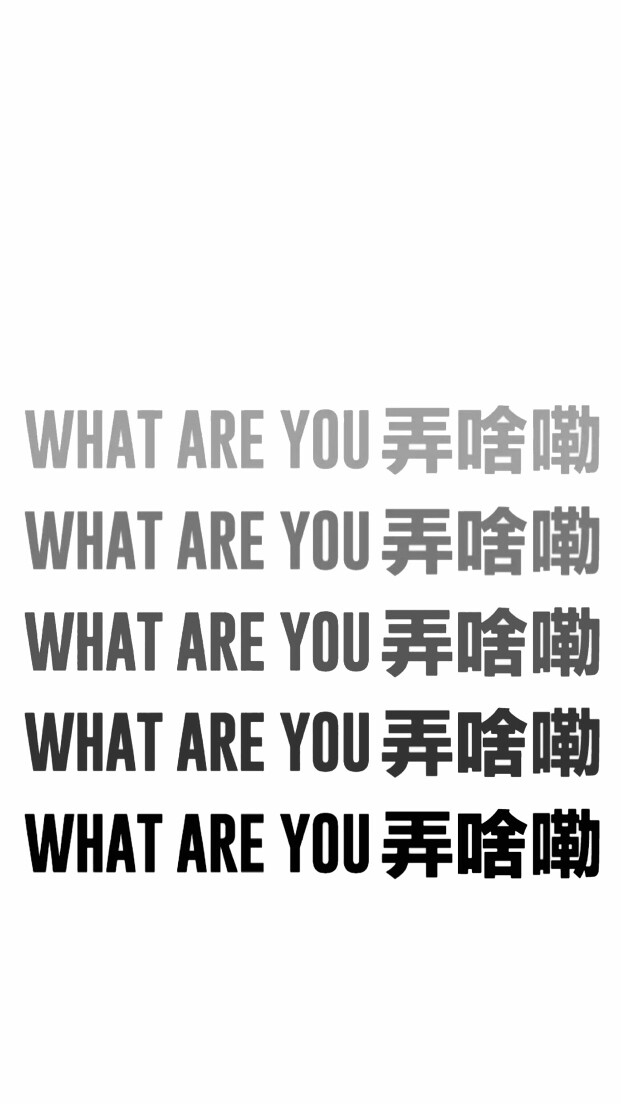 文字#what are you#弄啥勒