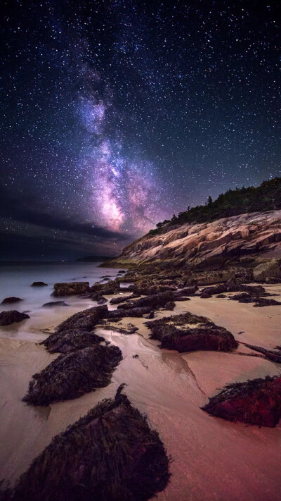 星空 夜景 夜空 星光 沙滩 自然风景 iphone手机壁纸 唯美壁纸 锁屏