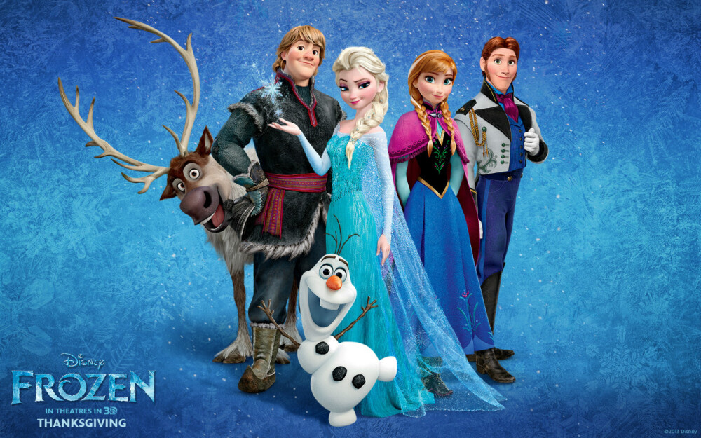 《冰雪奇缘》(frozen),2013年迪士尼3d动画电影,迪士尼成立90周年纪念