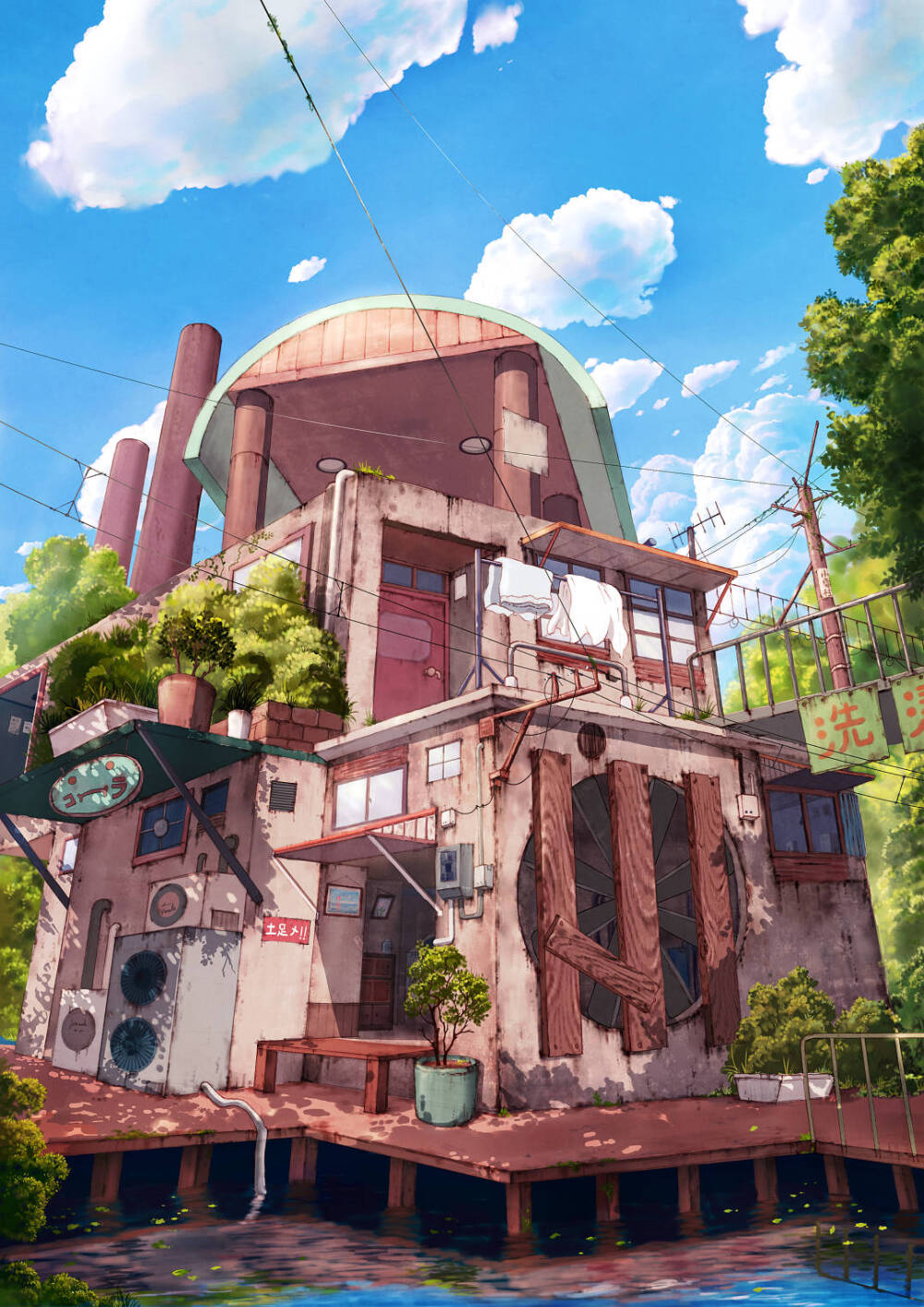 [cp]@acg动漫频道: 日本插画师コーラ的场景插画作品,太有感觉了,超有