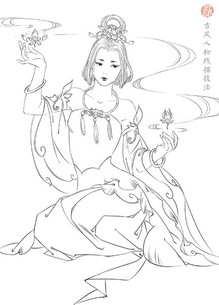 《绘漫画-古风人物线描技法》之舞乐~ by:心殇forever