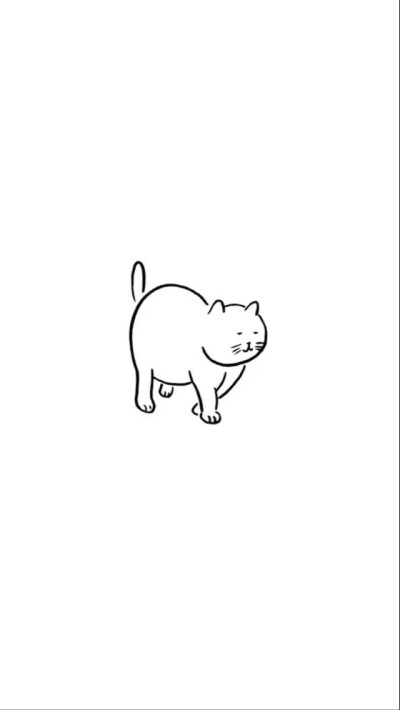 iphone锁屏壁纸 原宿风 非主流 可爱图案 小清新 猫咪 肥猫 黑白