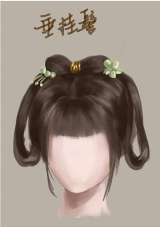 绘画 漫画 素材 各种女子发髻 中国风 古风 唯美细腻
