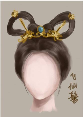 绘画 漫画 素材 各种女子发髻 中国风 古风 唯美细腻